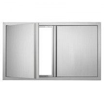 BBQ Access Door, 36W x 21H Inch Double Outdoor Kitchen Door, Stainless Steel... - £85.32 GBP