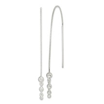 Sterling Silver Spiral Bar Threader Earrings Jewelry - £91.46 GBP