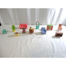 Fisher Price Loving Family Dolls Furniture  Accessories Lot Dollhouse 12 Pc - $13.86