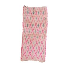 Vintage rug made from wool, Runner Berber rug with white and pink color 5.81 x 2 - £240.97 GBP
