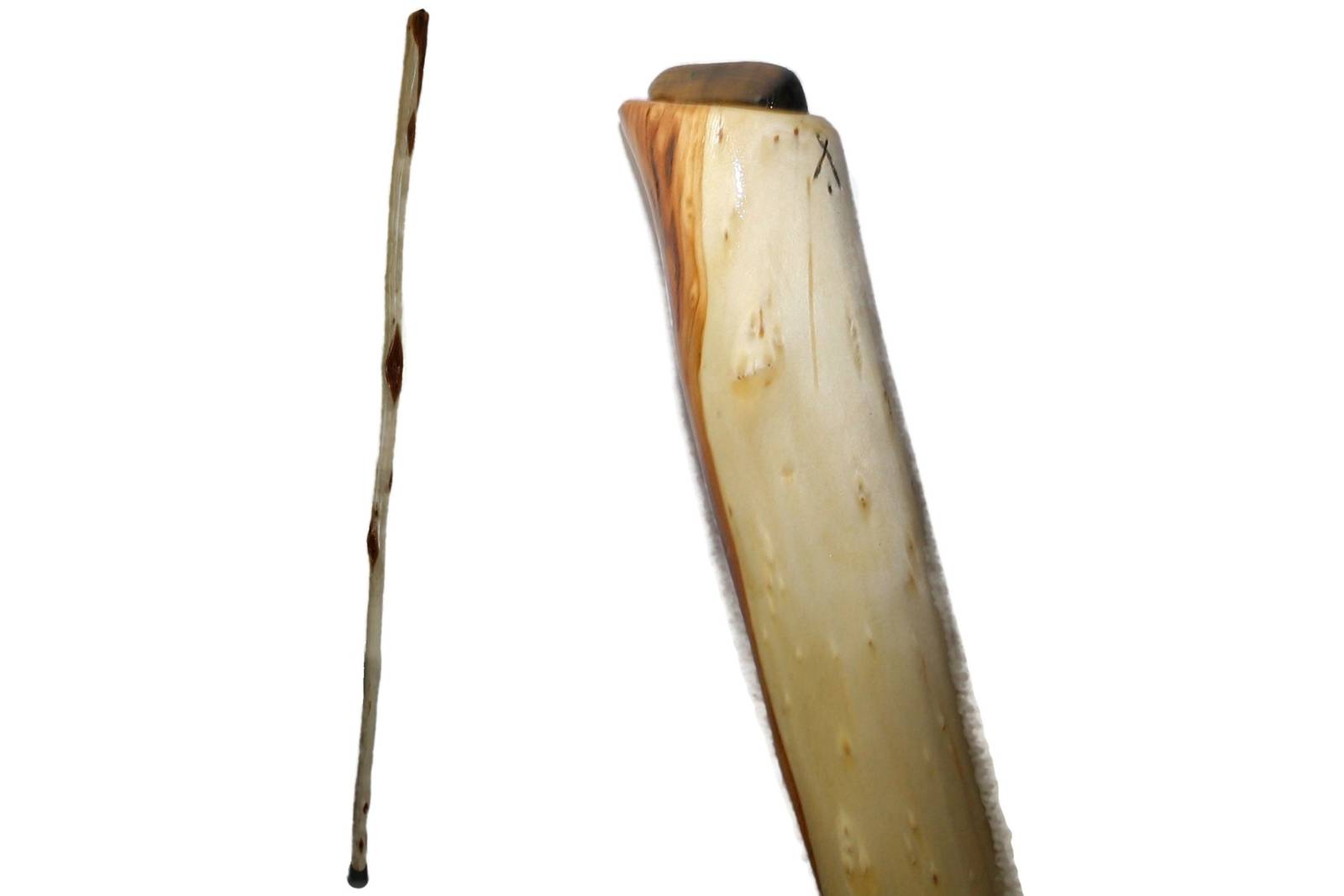 Primary image for 65in Straight Wooden Hiking Staff, Inlaid Polished Tiger's Eye, Diamond Willow