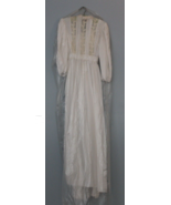Victorian wedding dress ANTIQUE EARLY 1900s White Sheer Lace Beaded PLUS... - $99.99