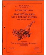 Massey Harris Repair Parts List No. 2  Forage Clipper  Form No. 690 080 M3 - £19.45 GBP