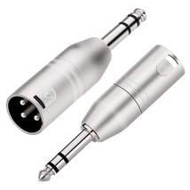1/4" Trs To Xlr Adapter, Balanced Quarter Inch 6.35Mm Male To Xlr Male Adapters  - £15.71 GBP