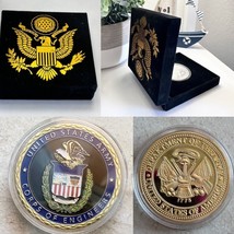 U S ARMY Corps of Engineers Challenge Coin With Velvet Special Presentation Box - £14.07 GBP