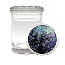 Iron Axe Skeleton Grave Em1 Medical Glass Stash Jar 3&#39;&#39; X 2&#39;&#39; Herb And S... - $7.95