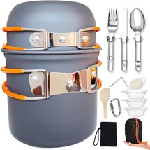 Camping Cookware Set, Non-Stick Lightweight Camping Mini Pot Pan Stove Set With - £32.42 GBP