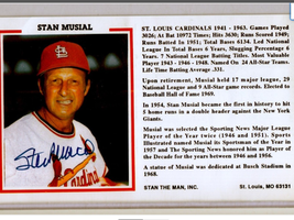Stan Musial autograph signature index card - $40.00