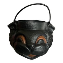 Vintage Empire Black Cat Blow Mold Halloween Trick or Treat Candy Pail B... - $24.99