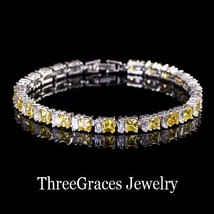 Jewelry White Gold Color New Fashion Yellow And White Cubic Zirconia Crystal Wom - £15.80 GBP
