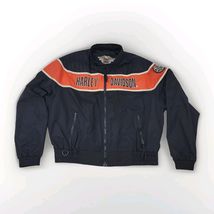 Harley Davidson Racing Jacket Mens Sz XXL Black Vtg Motorcycle Nylon Win... - $89.99