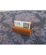 Brown Leather Business Card /Cell Phone Holder Desk Accessory Desktop Ex... - $13.68 CAD