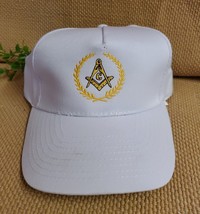 Vintage Nissun Freemason Hat Mason  Embroidered Adjustable Hook &amp; Loop .... - £18.30 GBP