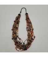 Handmade Glass Seed Bead Boho Elegant Necklace Multi Strand Colorful Nec... - $33.83 CAD