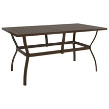 Patio Table Brown 55.1&quot;x31.5&quot;x28.3&quot; Steel - $7,561.42 MXN