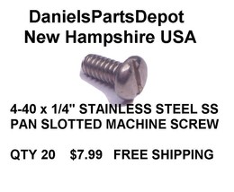 4-40 x 1/4&quot; SLOTTED ROUND PAN HEAD MACHINE SCREW BOLT18-8 SS STAINLESS S... - £6.37 GBP