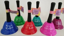Hand Bells 5H”x3”, Select: Coffee, Kiss, Ladies Night, Luck, Smile or Wine - £2.35 GBP