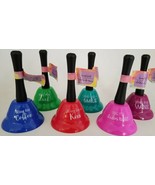 Hand Bells 5H”x3”, Select: Coffee, Kiss, Ladies Night, Luck, Smile or Wine - £2.39 GBP