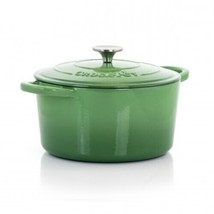 Crock-Pot Artisan 2 Piece 5 Quarts Enameled Cast Iron Dutch Oven Pistach... - $89.97
