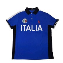 Polo Ralph Lauren Shirt Mens Large Blue Italia Italy Rugby Short Sleeve ... - $49.49