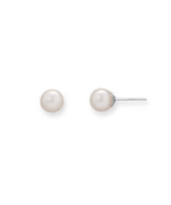 Sterling Silver 4.5mm Cultured Freshwater Pearl Earring Studs - $20.00