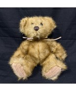 First &amp; Main MINKY Brown Teddy Bear Plush Corduroy Feet Stuffed 9&quot; #1402 KG - $9.89