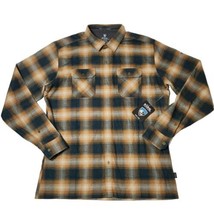 KUHL Shirt Mens Large Brown Black Flannel Button Up Dillingr Horizon Haz... - £35.61 GBP