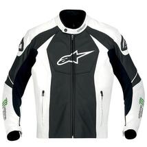 Monster Energy Motorbike Racing White Leather Jacket Motogp Motorcycle Jacket - £133.92 GBP