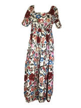 OC ORDER PLUS Womens Size S Butterfly Floral Long Tiered Short Sleeve Maxi Dress - £18.68 GBP
