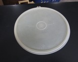 Tupperware Seal Logo 227-22 Clear Plastic Round Lid with C on Tab - $8.90