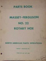 Massey Ferguson 22 Rotary Hoe Parts Manual - 1958 - $10.00