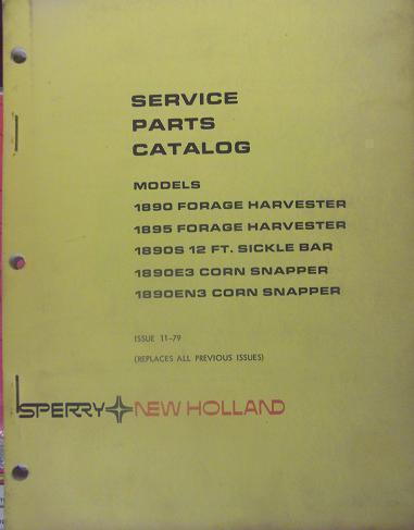 New Holland 1890, 1895 Forage Harvesters Parts Manual - $10.00