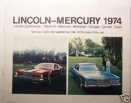 1974 Lincoln - Mercury Full Line Brochure - Continental, Mark IV, Cougar & More - $10.00