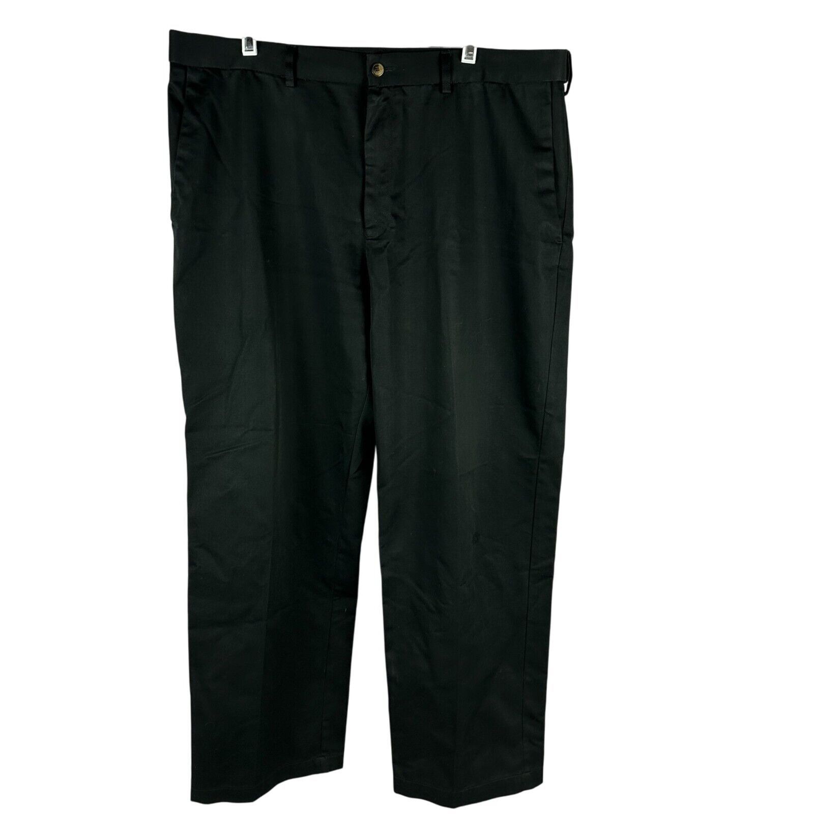 Haggar Mens Black 100% Cotton Pants 38X29 Made In Bangladesh - $14.00