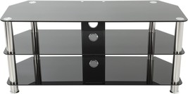 For Tvs Up To 50 Inches, Avf &#39;Sdc1000Cm-A&#39; Black Glass, Chrome Leg Tv Stand With - £145.44 GBP