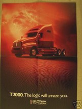 Kenworth T2000 Truck Original Foldout Full Color Poster - $10.00