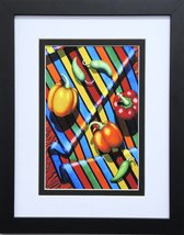Red Yellow Orange Chili Peppers Collage Vegetable Art Food Kitchen Wall Decor Pr - £33.96 GBP