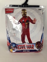 Marvel Iron Man Jumpsuit Mask Costume Purim Halloween Dress Up L 12 14 Rubies - £9.59 GBP