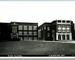 RPPC High School Building Kaukauna Wisconsin WI UNP Postcard 1940s J2 - $9.85
