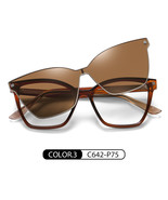 Magnetic Polarized Set Of Glasses Women&#39;s  Cat&#39;s Eye Frame Cg7802 Trendy... - £13.81 GBP