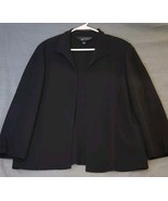 Vintage Linda Allard Ellen Tracy Wool Blazer Womens 14 Black Open Front ... - $40.63 CAD