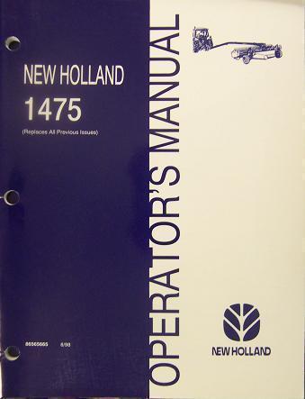 New Holland 1475 Mower Conditioner Operator's Manual - $10.00