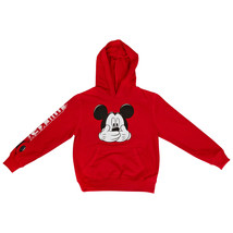 Disney Mickey Mouse Face Cover Youth Hoodie with Sleeve Print Red - $35.98