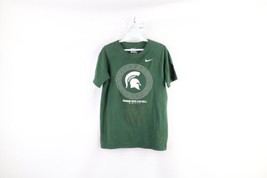 Nike Womens Size XL Distressed Michigan State University Football T-Shirt Green - £19.29 GBP