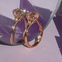 1.81ct Morganite solitaire engagement ring 9k rose gold/ morganite promise ring - £949.14 GBP