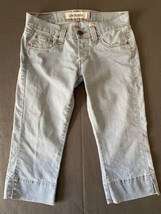 Levis Jeans Womens 31x21 Blue Denim Low Slouch Button Fly Capri Light Wa... - £12.36 GBP