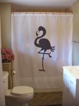 Shower Curtain flamingo bird lake one leg bill beak - $69.99