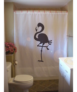 Shower Curtain flamingo bird lake one leg bill beak - $69.99