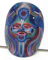 Terra Cotta Mask Pottery Hand Crafted Latin America Tribal Art 8.25&quot;L X 7&quot;W - £30.28 GBP