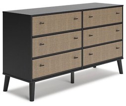 Charlang - Black / Gray - Six Drawer Dresser - £203.87 GBP